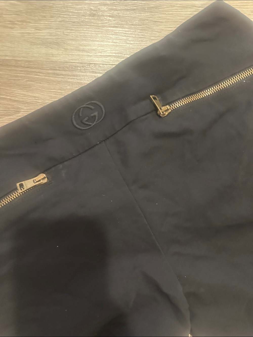 Gucci Black Skirt with Gold-Tone Zipper Accents